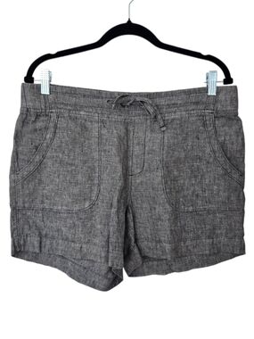 Athleta Linen Shorts Gray Drawstring Linen Size Large